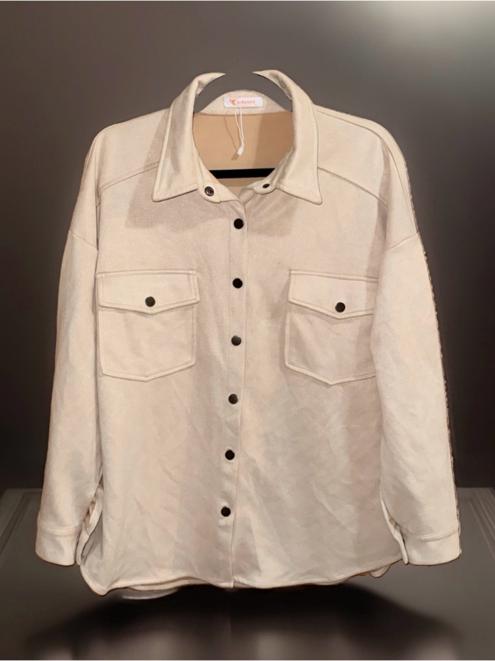 NwoT Kirundo Women’s Cream Utility Overshirt Jacket w/Chest Pockets-L-EC